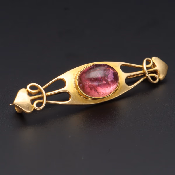 15ct Yellow Gold Murrle Bennett Art Nouveau Brooch