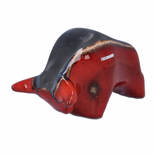 Otto Keramik Red & Black Bull