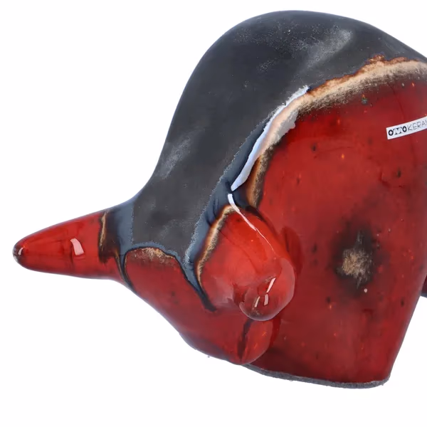 Otto Keramik Red & Black Bull