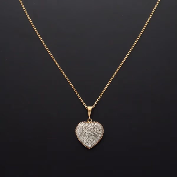 9ct Gold Diamond Heart Pendant