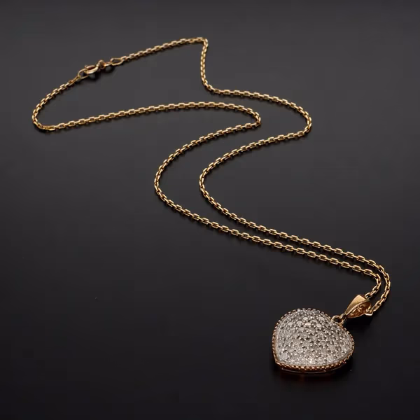 9ct Gold Diamond Heart Pendant
