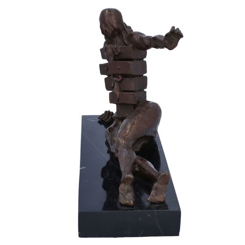 Surreal Abstract Bronze Figure on a Marble Base image-6