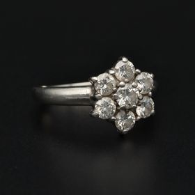 Platinum Diamond Cluster Ring