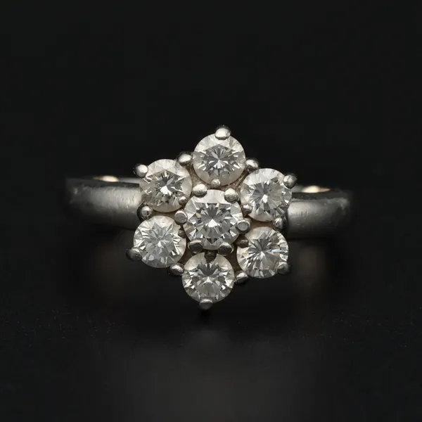 Platinum Diamond Cluster Ring