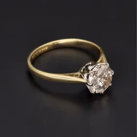 18ct Yellow Gold Solitaire Diamond Ring