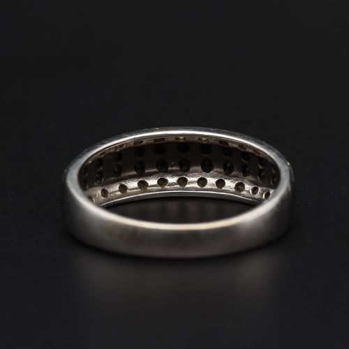 Gold Black-White Diamond Ring. image-5