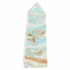 Blauwe aragoniet toren 104 mm - 360° presentation