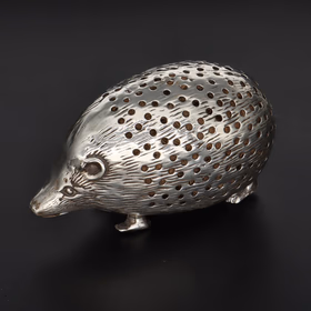 Antique Edwardian Silver Hedgehog Pin Cushion