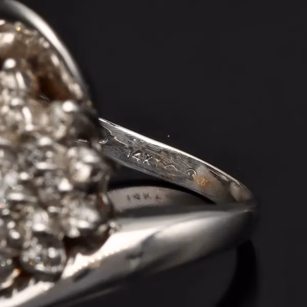 14ct White Gold Diamond Cluster Ring