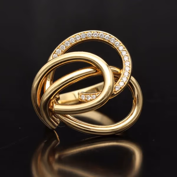 18ct Gold Diamond Cartier Style Ring