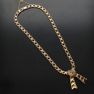 Vintage 9ct Gold Sapphire Sunburst Necklace