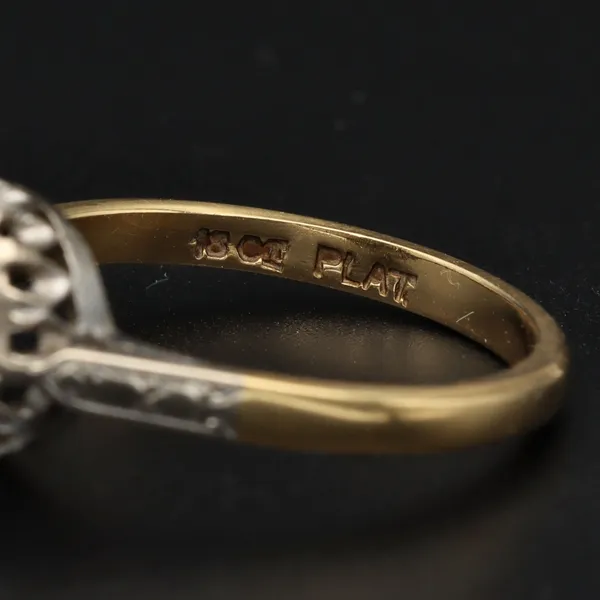 Antique 18ct Gold Platinum Diamond Ring