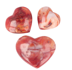 Carneool harten - Edelsteen harten - Edelstenen gravures | Edelstenen Webwinkel - Webshop Danielle Forrer