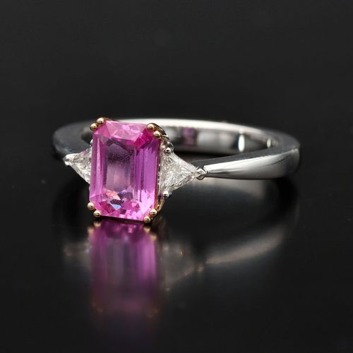 18ct Gold Pink Sapphire and Diamond Ring image-3
