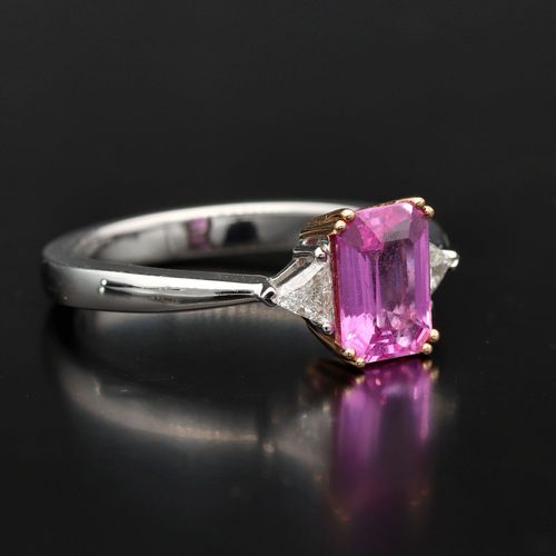 18ct Gold Pink Sapphire and Diamond Ring image-1