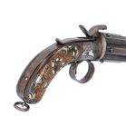 Rare Small Bore Six Shot Hand Rotated Indian Pepper Box Revolver