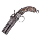 Rare Small Bore Six Shot Hand Rotated Indian Pepper Box Revolver