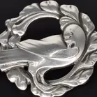 Antique Georg Jensen 830 Silver Bird Brooch By Kristian Møhlhansen