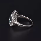 18ct White Gold Aquamarine & Diamond Ring