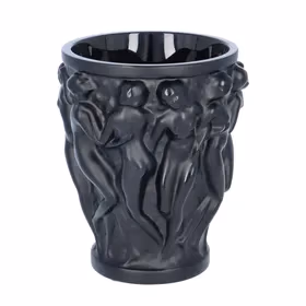 Lalique Bacchantes Small Black Vase