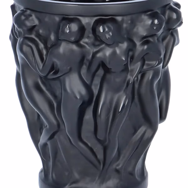 Lalique Bacchantes Small Black Vase