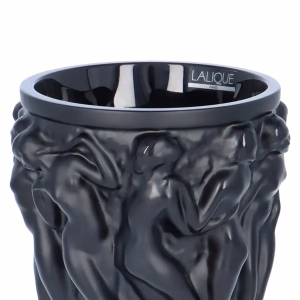Lalique Bacchantes Small Black Vase