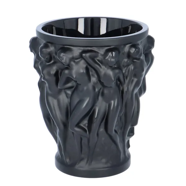 Lalique Bacchantes Small Black Vase