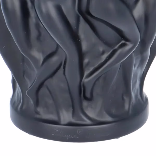 Lalique Bacchantes Small Black Vase
