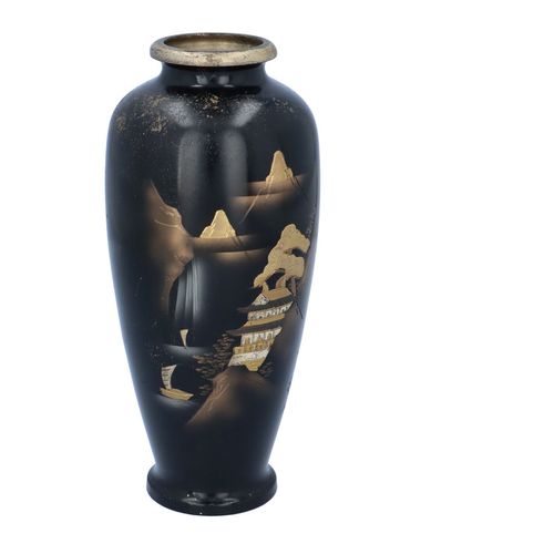 Japanese Meiji Period Mixed Metal Vase image-1