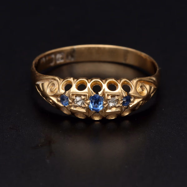 18ct Gold Diamond and Sapphire Ring