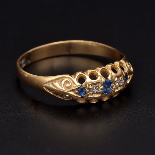 18ct Gold Diamond and Sapphire Ring