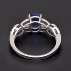 18ct White Gold Tanzanite & Diamond Dress Ring