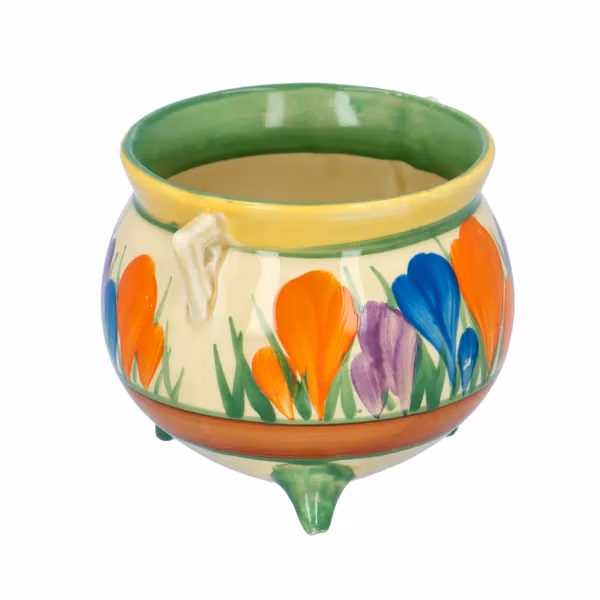 Clarice Cliff Crocus Cauldron Pot Bizarre Ware