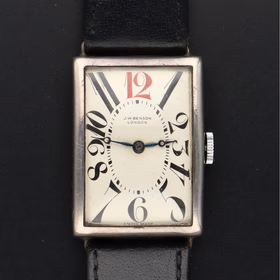 Art Deco Silver J W Benson Wrist Watch