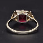 18ct White Gold Art Deco Ruby & Diamond Ring