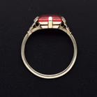 18ct White Gold Art Deco Ruby & Diamond Ring