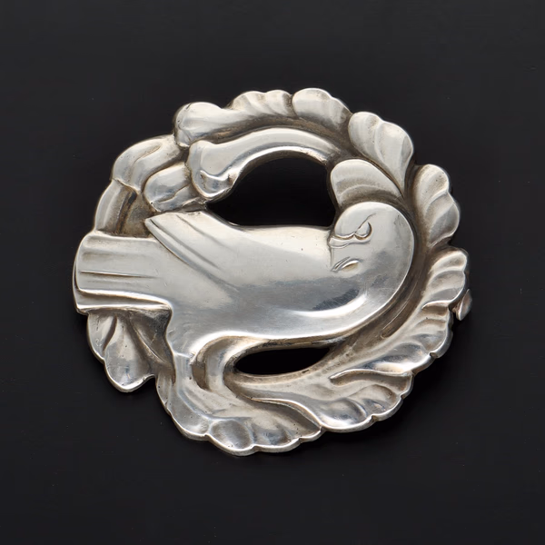 Vintage Danish Sterling Silver Bird Design Brooch