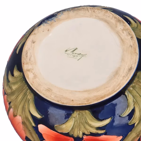 Large W. Moorcroft Signed Squat Vase