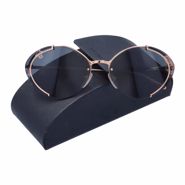 Prada SPR60U Gold Round Metal Sunglasses