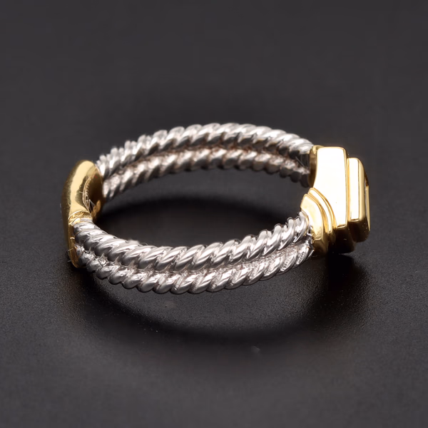 18ct White & Yellow Gold Princess-Cut Diamond Ring