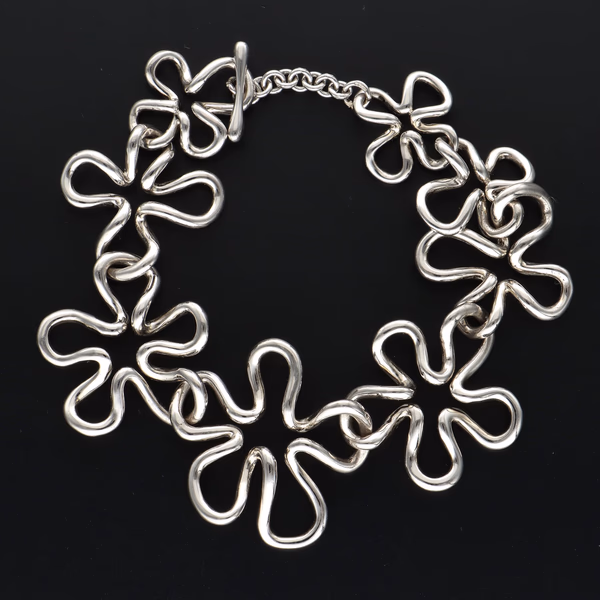 Sterling Silver Flower Bracelet