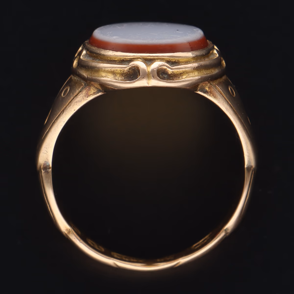 15ct Gold Sardonyx Signet Ring