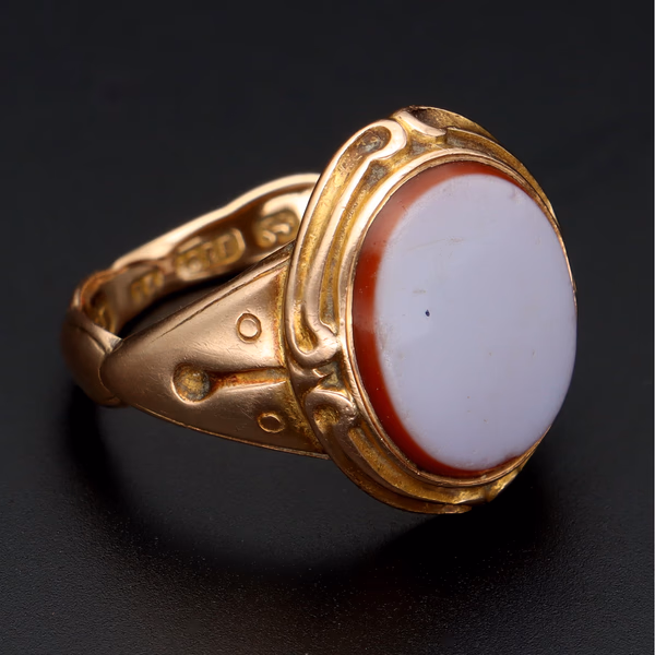 15ct Gold Sardonyx Signet Ring