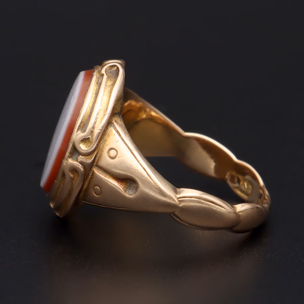 15ct Gold Sardonyx Signet Ring