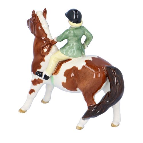 Beswick Ceramic Girl on Skewbald Pony image-4