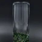 Vintage Skruf Green Controlled Bubble Glass Vase