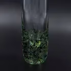 Vintage Skruf Green Controlled Bubble Glass Vase