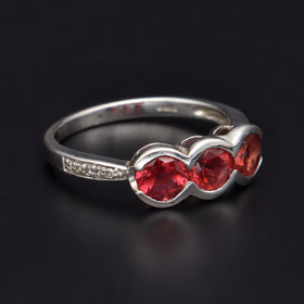 9ct White Gold Pink Tourmaline Diamond Ring