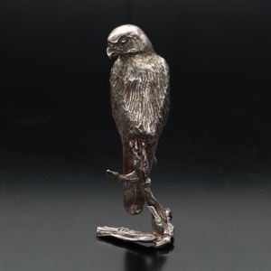 Rare EII Naturalistic Silver Model of a Falcon