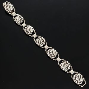 Mid Century Danish 830s Silver Foliate Link Bracelet